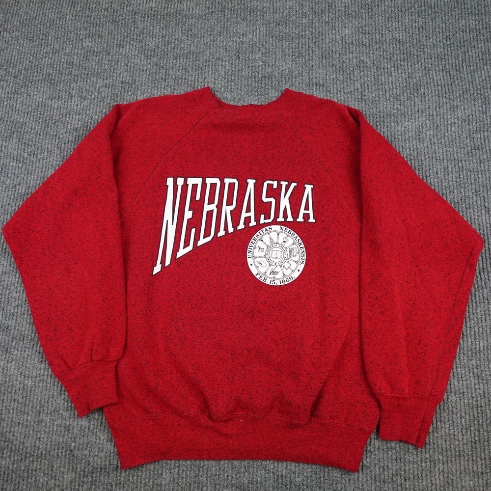 Vintage Nebraska Cornhuskers Sweatshirt Mens Large Red NCAA Usa 90s